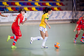 Partido Brasil contra Rusia. 14º Campeonato del Mundo Universitario de Fútbol Sala 2014 (FUTSAL). Antequera. Julio de 2014