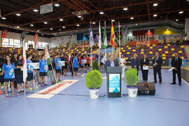 Intervención de Juan Antonio García Galindo. Ceremonia de apertura del Campeonato del Mundo Universitario de Balonmano. Antequera. Junio de 2016