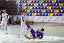 Partido Ucrania contra Eslovaquia. 14º Campeonato del Mundo Universitario de Fútbol Sala 2014 (FUTSAL). Antequera. Julio de 2014