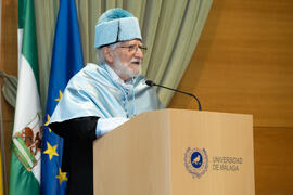 Discurso de Miguel Sáenz Sagaseta de Ilúrdoz en su investidura como Doctor "Honoris Causa" por la Facultad de Filosofía y Letras de la Universidad de Málaga. Edificio del Rectorado. Febrero de 2020