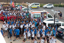 Momentos previos a la ceremonia de apertura del IX Campeonato de Europa Universitario de Fútbol Sala. Antequera. Julio de 2013