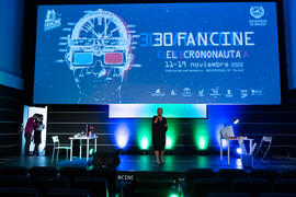 Ensayos previos. Gala de Clausura de la 30 edición de Fancine de la Universidad de Málaga. Cine Albéniz. Noviembre de 2020