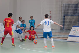 Partido Georgia contra China. 14º Campeonato del Mundo Universitario de Fútbol Sala 2014 (FUTSAL). Antequera. Julio de 2014