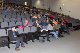 Asistentes al primer panel de expertos del 6º Congreso Internacional de Actividad Física Deportiva para Mayores. Escuela Técnica Superior de Ingeniería de Telecomunicaciones y de Informática. Marzo de 2015