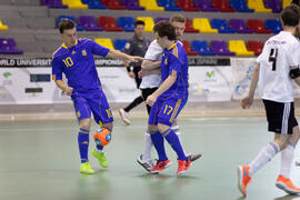 Partido Alemania contra Ucrania. 14º Campeonato del Mundo Universitario de Fútbol Sala 2014 (FUTSAL). Antequera. Julio de 2014