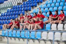 Espectadoras en la grada. Partido China Taipei - Rusia. Categoría masculina. Campeonato del Mundo Universitario de Balonmano. Antequera. Junio de 2016