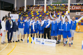 Universidad de Duisburg-Essen segundo clasificado en la categoría masculina. Ceremonia de clausura del Campeonato Europeo Universitario de Balonmano. Antequera. Julio de 2017