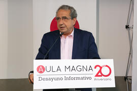 José Ángel Narváez. Desayuno Informativo de Aula Magna con motivo de su XX Aniversario. Consejo de Estudios Sociales y Comercio de la Universidad de Málaga. Mayo de 2018