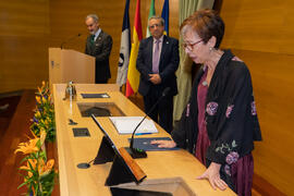 Toma de Posesión de Isabel Jiménez Lucena como Vicerrectora de Igualdad, Diversidad y Acción Social de la Universidad de Málaga. Edificio del Rectorado.  Febrero de 2020