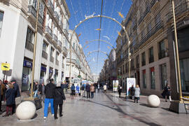 Exposición "La Universidad de Málaga del Siglo XXI". Calle Larios. Enero de 2017
