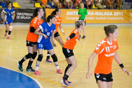 Partido Universidad Akdeniz - Radboud University Nijmegen. Categoría femenina. Campeonato Europeo Universitario de Balonmano. Antequera. Julio de 2017