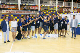 Universidad de Montpellier tercer clasificado en la categoría masculina. Ceremonia de clausura del Campeonato Europeo Universitario de Balonmano. Antequera. Julio de 2017