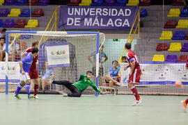 Partido Brasil contra Bielorrusia. 14º Campeonato del Mundo Universitario de Fútbol Sala 2014 (FUTSAL). Antequera. Julio de 2014