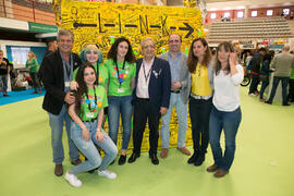 Estand de Link by UMA-ATech y Factor-E. Jornadas de Puertas Abiertas de la Universidad de Málaga. Complejo Polideportivo Universitario. Abril de 2018