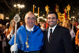Enrique Caro Guerra en el desfile procesional de la Hermandad de los Estudiantes. Málaga. Abril de 2014
