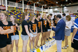 Entrega de medallas. Ceremonia de clausura del Campeonato Europeo Universitario de Balonmano. Antequera. Julio de 2017