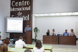 Intervención de Gaspar Garrote. Graduación del alumnado del CIE de la Universidad de Málaga. Centro Internacional de Español. Julio de 2015