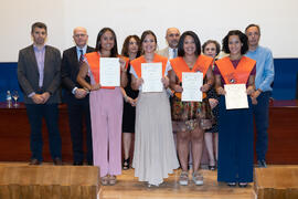 Grupo de alumnas. Graduación de Másters de la Facultad de Ciencias Económicas y Empresariales de la Universidad de Málaga. Paraninfo. Junio de 2019