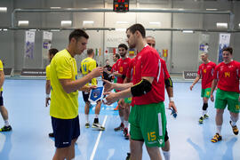 Partido Rumanía - Portugal. Categoría masculina. Campeonato del Mundo Universitario de Balonmano. Antequera. Junio de 2016
