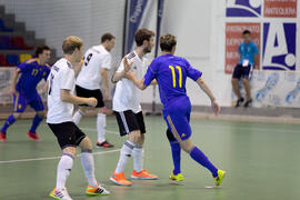 Partido Alemania contra Ucrania. 14º Campeonato del Mundo Universitario de Fútbol Sala 2014 (FUTSAL). Antequera. Julio de 2014