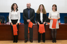 Foto de grupo. Graduación de Másters de la Facultad de Ciencias Económicas y Empresariales de la Universidad de Málaga. Paraninfo. Abril de 2018
