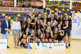 Universidad Radboud de Nijmegen tercer clasificada en la categoría femenina. Ceremonia de clausura del Campeonato Europeo Universitario de Balonmano. Antequera. Julio de 2017