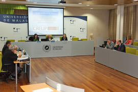 Primera sesión del X Pleno del Consejo Universitario Iberoamericano (CUIB) en la Universidad de Málaga. Rectorado. Marzo de 2012