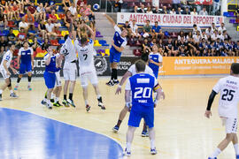 Partido Universidad de Suceava - Universidad de Duisburg-Essen. Categoría masculina. Campeonato Europeo Universitario de Balonmano. Antequera. Julio de 2017