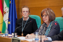 María Victoria Atencia en su homenaje. Edificio del Rectorado. Diciembre de 2014