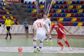 Partido Irán contra Rusia. 14º Campeonato del Mundo Universitario de Fútbol Sala 2014 (FUTSAL). Antequera. Julio de 2014