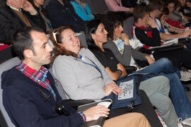 Asistentes al panel de expertos del 4º Congreso Internacional de Actividad Físico-Deportiva para Mayores. Escuela Técnica Superior de Ingeniería Informática y Telecomunicaciones. Marzo de 2011