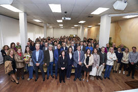 Foto de grupo. Toma de posesión de Ana José Cisneros Ruiz como nueva decana de la Facultad de Ciencias Económicas y Empresariales de la Universidad de Málaga. Campus de El Ejido. Enero de 2025