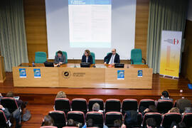 Clausura de la jornada "Brexit y Gibraltar. Un reto con oportunidades conjuntas". Edificio del Rectorado. Febrero de 2017