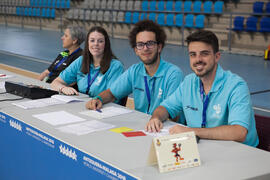 Árbitros de mesa. Campeonato del Mundo Universitario de Balonmano. Antequera. Junio de 2016