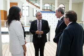 Visita de Álex Mejía a la Universidad de Málaga. Presentación del Centro Internacional de Autoridades y Líderes. Edificio del Rectorado. Julio de 2018