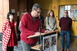Presentación de la instalación "Biblioteca de Babel XIII", de José Ignacio Díaz de Rábago. Biblioteca General. Enero de 2018
