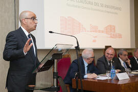 José Juan Benítez Rochel en la clausura del 50 Aniversario de la Facultad de Económicas. Facultad de Ciencias Económicas y Empresariales. Marzo de 2016