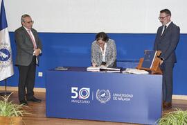 Toma de posesión de Rita Pilar Romero Galisteo como profesora titular del Área de Fisioterapia de la Universidad de Málaga. Toma de posesión de nuevos catedráticos y profesores titulares de la Universidad de Málaga. Paraninfo. Noviembre de 2023