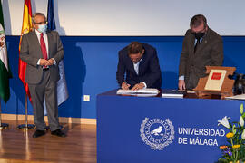 Toma de posesión de Rafael Alarcón Postigo como nuevo profesor titular del Área de Metodología de las Ciencias del Comportamiento de la Universidad de Málaga. Paraninfo. Diciembre de 2021