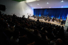 Público del Concierto de Bandas Sonoras de la 31 edición de Fancine de la Universidad de Málaga. Auditorio de la Escuela Técnica de Ingeniería de Telecomunicaciones e Informática. Noviembre de 2021