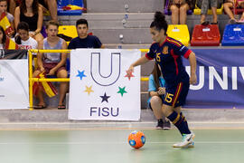 Partido Brasil contra España. 14º Campeonato del Mundo Universitario de Fútbol Sala 2014 (FUTSAL). Antequera. Julio de 2014