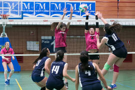 Partido femenino Universidad de Málaga - Universidad de A Coruña. Campeonato de España Universitario de Voleibol. Complejo Polideportivo Universitario. Abril de 2018