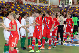 Saludo inicial. Partido Portugal contra Rusia. 14º Campeonato del Mundo Universitario de Fútbol Sala 2014 (FUTSAL). Antequera. Julio de 2014