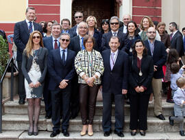 Foto de grupo tras la misa de Lunes Santo. Iglesia de San Agustín. Abril de 2014