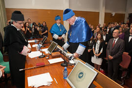 Investidura como Doctor "Honoris Causa" de Hans-Dieter Wienberg por la Facultad de Ciencias de la Universidad de Málaga. Rectorado. Mayo de 2016