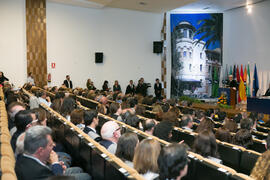 Asistentes a la segunda sesión de investidura de nuevos doctores por la Universidad de Málaga. Paraninfo. Marzo de 2017