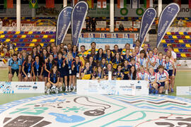 Equipos ganadores. Acto de clausura y entrega de medallas. 14º Campeonato del Mundo Universitario de Fútbol Sala 2014 (FUTSAL). Antequera. Julio de 2014