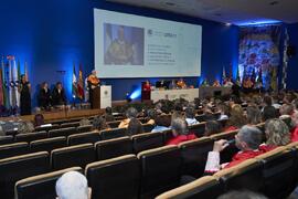 Laudatio de Félix Requena. Investidura de Hermanfrid Schubart, Alejandro Portes y Luis Enrique de la Villa como Doctores "Honoris Causa" por la Universidad de Málaga. Paraninfo. Octubre de 2024