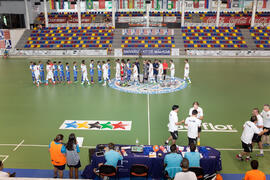 Saludo inicial. Partido Tailandia contra República Checa. 14º Campeonato del Mundo Universitario de Fútbol Sala 2014 (FUTSAL). Antequera. Julio de 2014