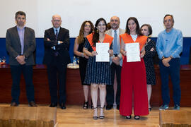 Grupo de alumnas. Graduación de Másters de la Facultad de Ciencias Económicas y Empresariales de la Universidad de Málaga. Paraninfo. Junio de 2019
